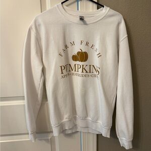 Gildan White Sweatshirt with Gold Design